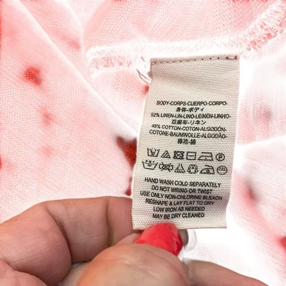 Free People Coral Boho Tunic Top Linen Blend Size S - Picture 6 of 8